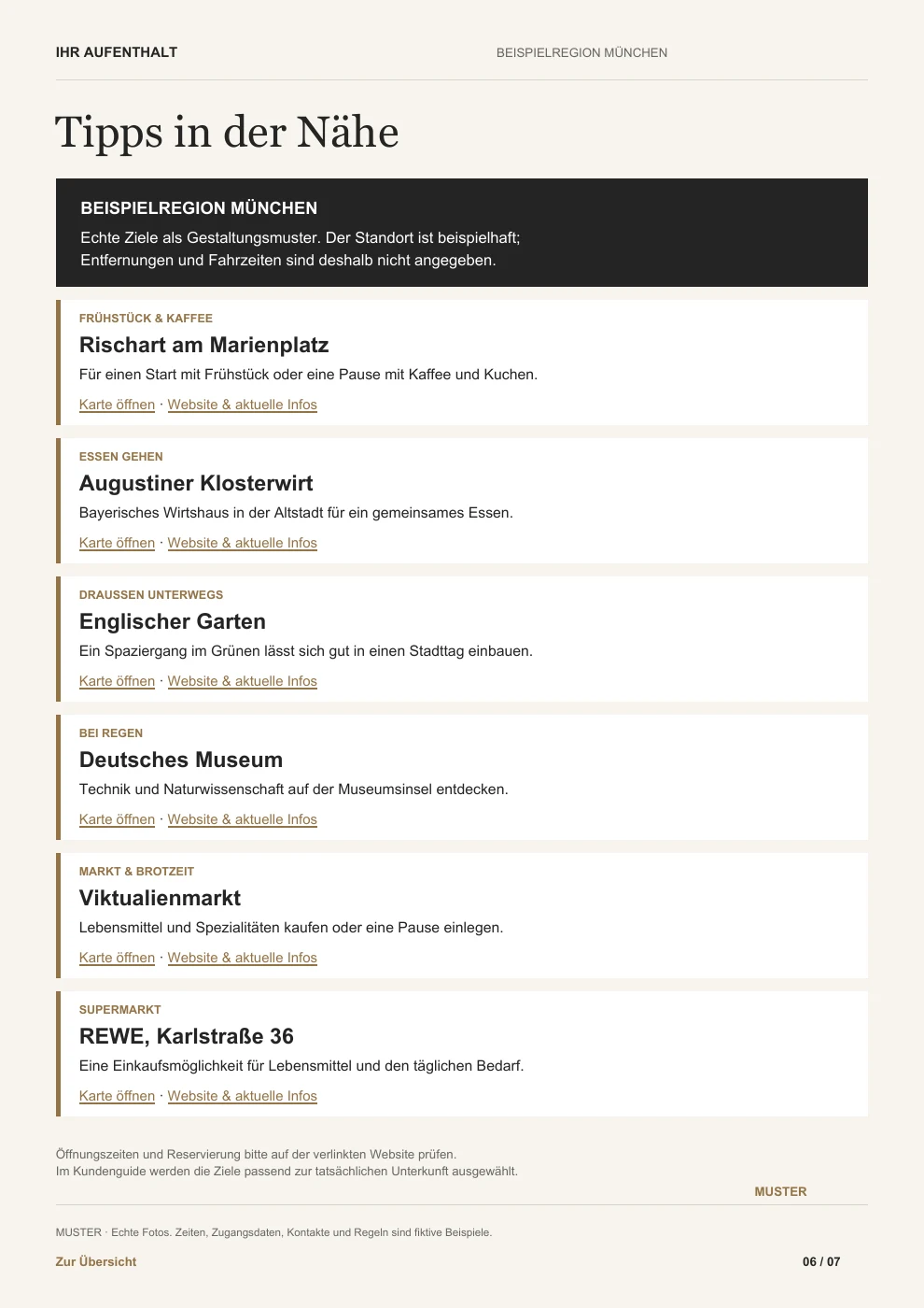 Muster-Guide, Seite 6: Umgebung. Vollständiger Inhalt im verlinkten PDF.